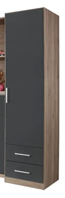 Drehtürenschrank Albero Eiche Sanremo Nachbildung/Grau Metallicca. 47/197/54 cm Aktuell