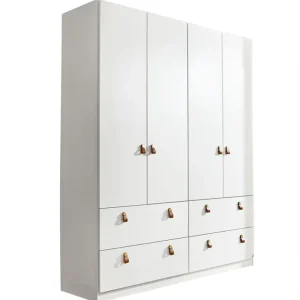 Drehstürenschrank Quadra-Spin Alpinweiß B/H/T 181/210/54 cm Lederlaschengrippe Direktkauf