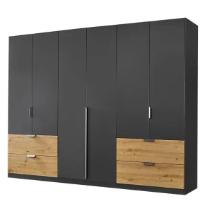 Drehtürenschrank Quadra-Spin B/H/T 271/229/54 cm Gau-Metallic/Eiche Artisan Must-Have