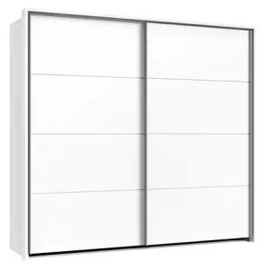 Ausverkauf Schwebetürenschrank Bert 225 x 65 x 210 cm Weiß