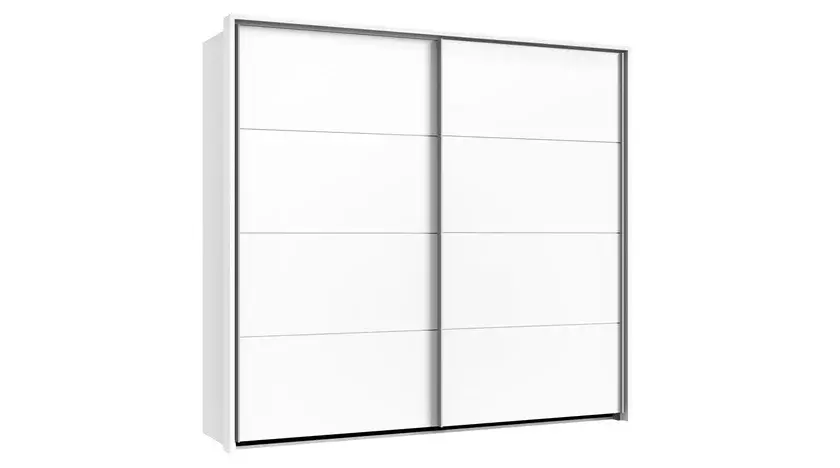 Ausverkauf Schwebetürenschrank Bert 225 x 65 x 210 cm Weiß