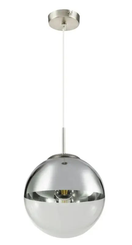 GLOBO Retrofit Pendelleuchte Varus Alu-/Nickelfarbig 25x25cm H120cm Abverkauf