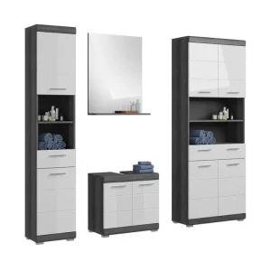 Badkombination Scout silber/weiß 4-teilig B/H/T 186x191x34 cm Knallerangebot