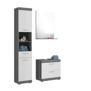 Begrenztes Angebot Badkombination Scout silber/weiß 3-teilig B/H/T 112x191x34 cm