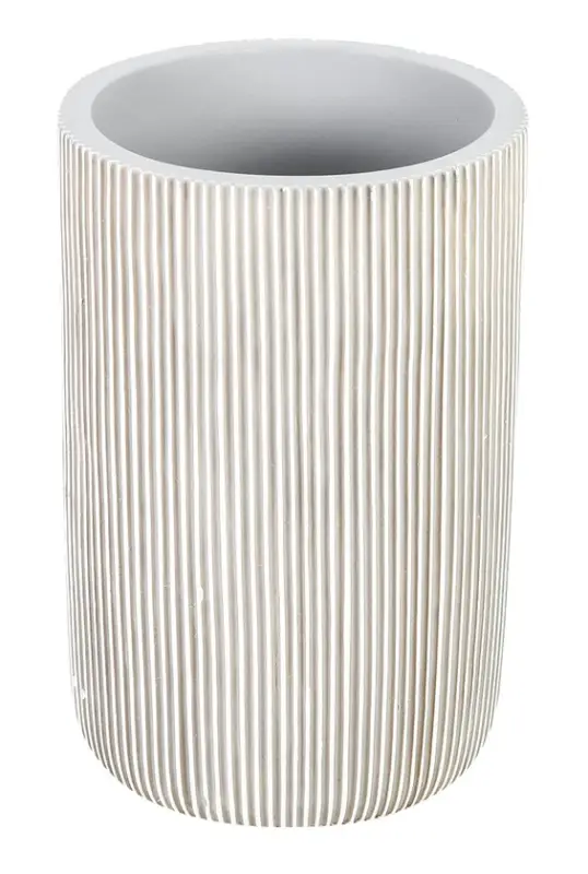 Zahnputzbecher Montreux 8,2x12,3 cm Hellgrau/Stein-Optik Polyresin Sonderangebot