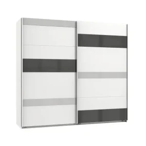 Sale Schwebetürenschrank Mary Weiß/Glas 225x210x65 cm