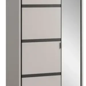 Garderobenschrank Jaru Grau Nachbildung/Schwarz B/H/T 65x196x37 Preiswert