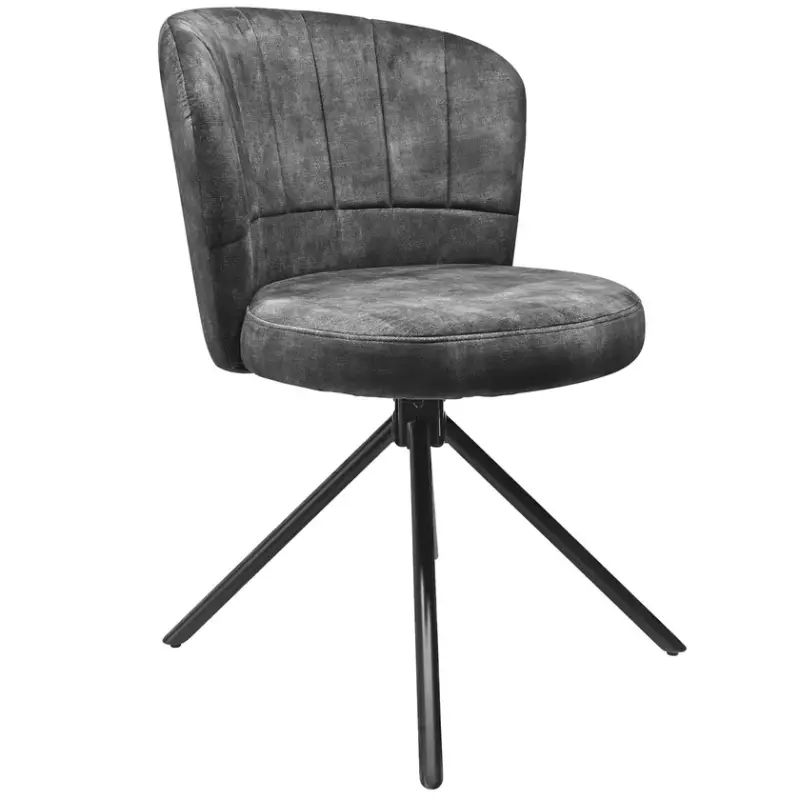 Stuhl Shelly Mikrofaser Grau/Schwarz 64x54x80 cm Günstig