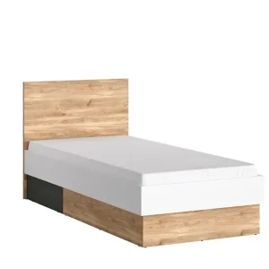 Bett Twenty Eiche Castello-Optik Weiß Graphit 90x200 cm Angebot