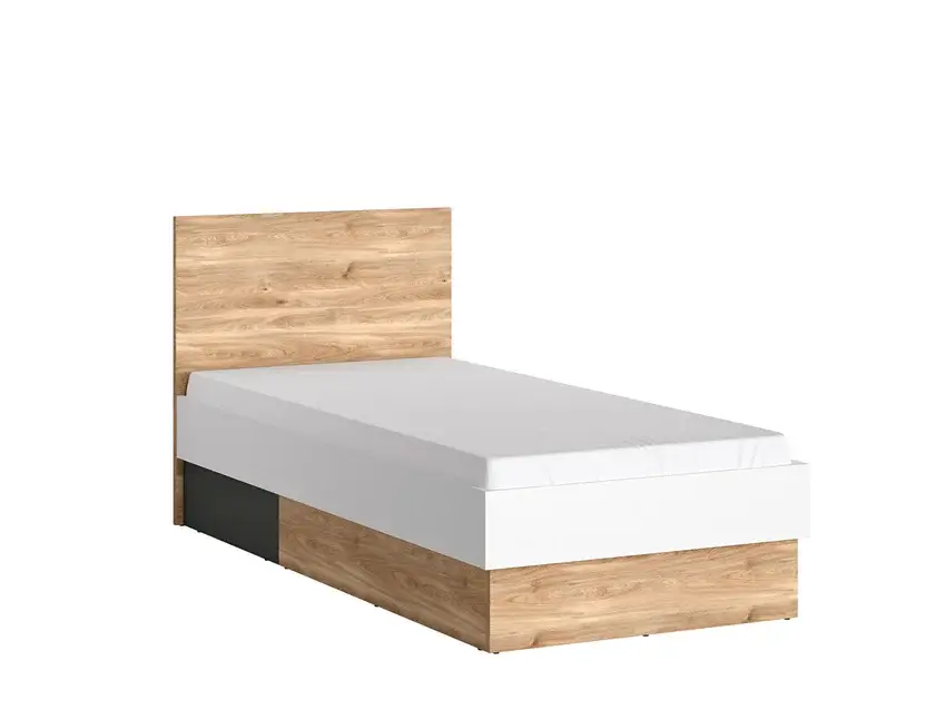 Bett Twenty Eiche Castello-Optik Weiß Graphit 90x200 cm Angebot