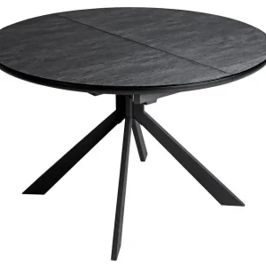 Tisch Ronda Keramikoptik schwarz/dunkelgrau 120(160)/76/120 cm Neu