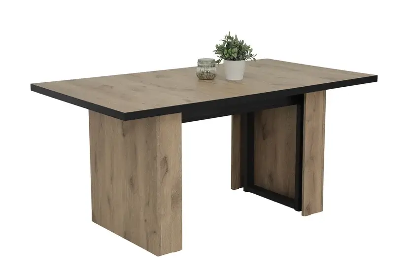 Tisch Anni Viking Oak-Dekor/schwarz160(320) x 90 cm Top-Preis