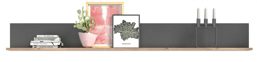 Wandboard Mason Grau/Braun 180x21x20 cm Begrenztes Angebot