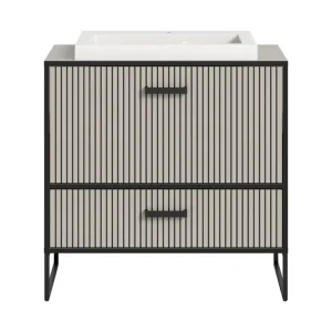 Waschtischkombi Bagno 2-tlg. Metall/Keramik 84 x 80 x 48 cm Kaschmir NB Top-Preis