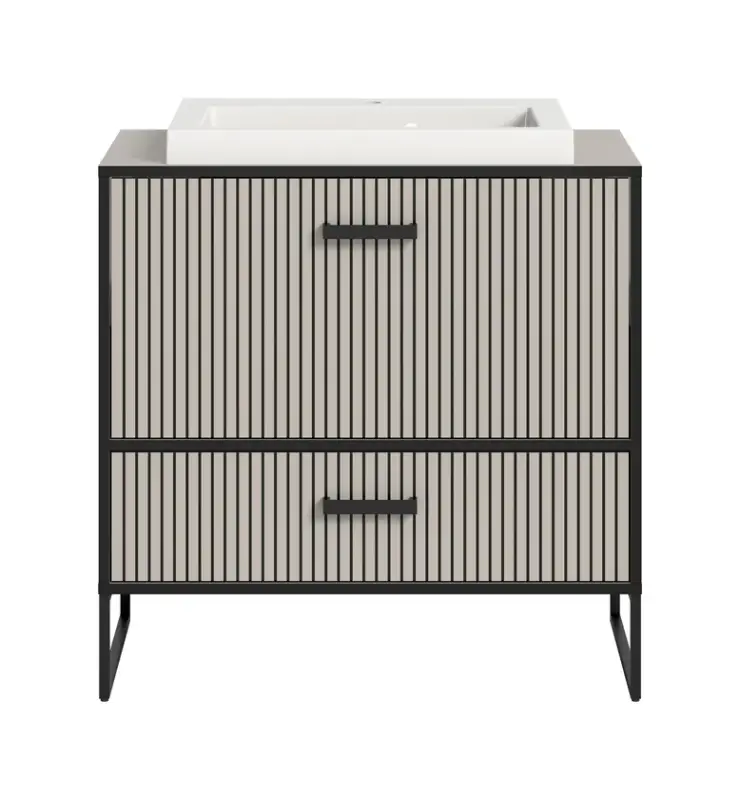 Waschtischkombi Bagno 2-tlg. Metall/Keramik 84 x 80 x 48 cm Kaschmir NB Top-Preis