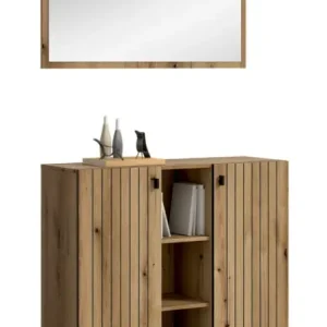 Garderobenkombination Station 2-tlg. 106 x 37 x 192 cm Evoke Oak Preisknaller
