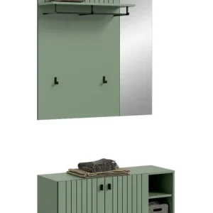 Preisreduziert Garderobenkombination Station 2-tlg. 106 x 37 x 192 cm Smoke Green