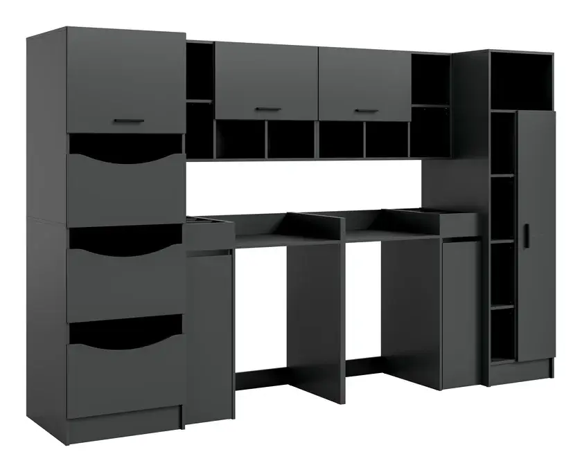 Waschmaschinenumbauschrank Set Free 8-tlg. 300 x 68 x 195 cm Anthrazit Billig