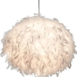 Markenprodukt GLOBO Kinderlampe Pendel Ducky Kugelform Ø 60 cm Kunststoff/Papier Weiß/Federn Weiß