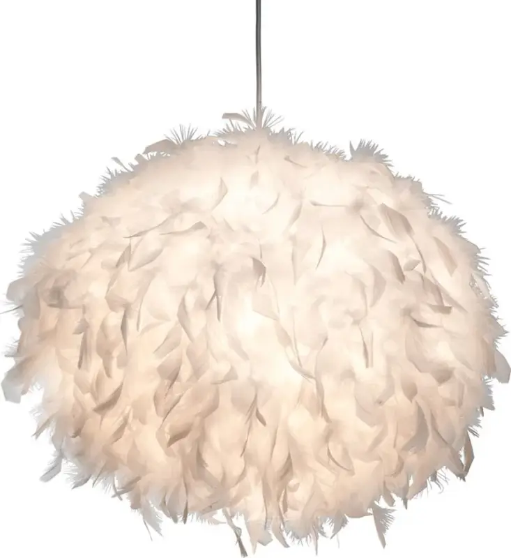 Markenprodukt GLOBO Kinderlampe Pendel Ducky Kugelform Ø 60 cm Kunststoff/Papier Weiß/Federn Weiß