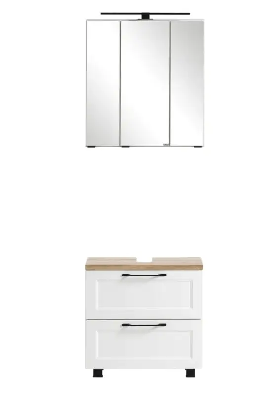 Badkombination Lüttich weiß 2-teilig B/H/T 60x200x35 cm Schnäppchen