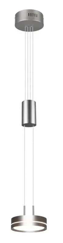 TRIO LED Pendelleuchte Franklin nickelfarbig 14cm 95-150cm höhenverstellbar Highlight