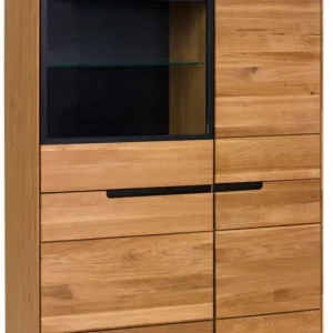 Knallerangebot Vitrine Lola 102 x 148 cm Eiche teilmassiv furniert