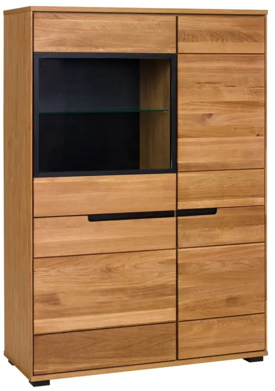 Knallerangebot Vitrine Lola 102 x 148 cm Eiche teilmassiv furniert
