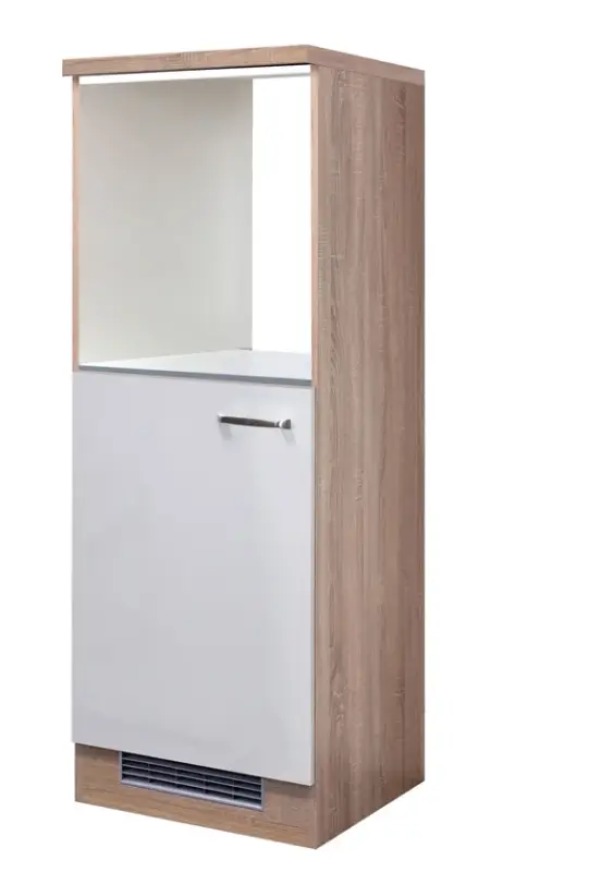 Geräteumbauschrank Valero Weiß/Sonoma Eiche NB ca. 60x169,5x60 cm Highlight