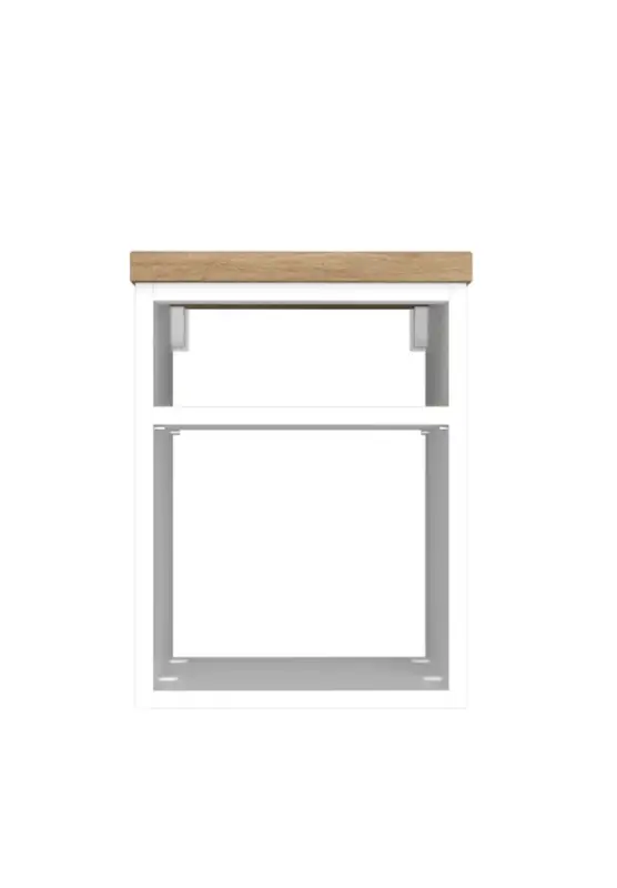 Regal Davos Front Weiß matt/Korpus Weiß-Wotan Eiche-Optik 30x41x47 cm Direktkauf