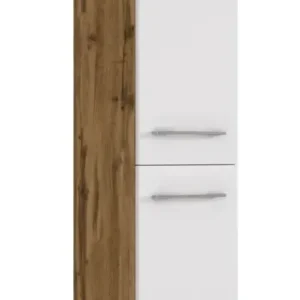 Midischrank Livorno 30x130x35 cm Wotaneiche/Weiß NB Sofort Bestellen