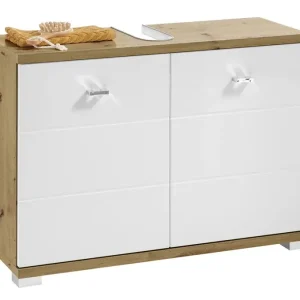 Neue Ware Waschbeckenunterschrank Pool Weiß/Artisan Nachbildung ca. 80 x 57 x 30 cm