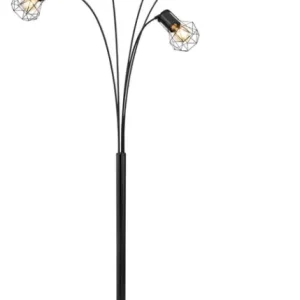 PRISKA Stehlampe schwarz 54017S, B/H/T: 74 x 204 x 80 cm, Metall Neue Kollektion