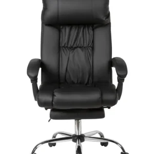 Chefsessel Lederlook schwarz 67 x 127 cm Rabatt