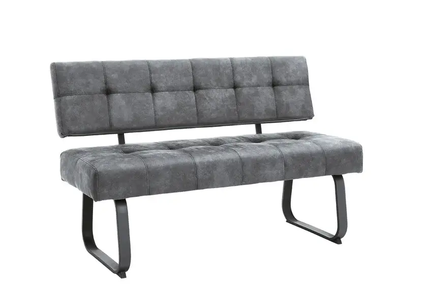 Bank Luise mit Rückenlehne Vintage Anthrazit 140 x 92 x 64 cm Must-Have