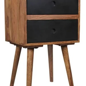 Begrenztes Angebot Nachttisch Limerick 40 x 67 cm Massivholz braun/schwarz