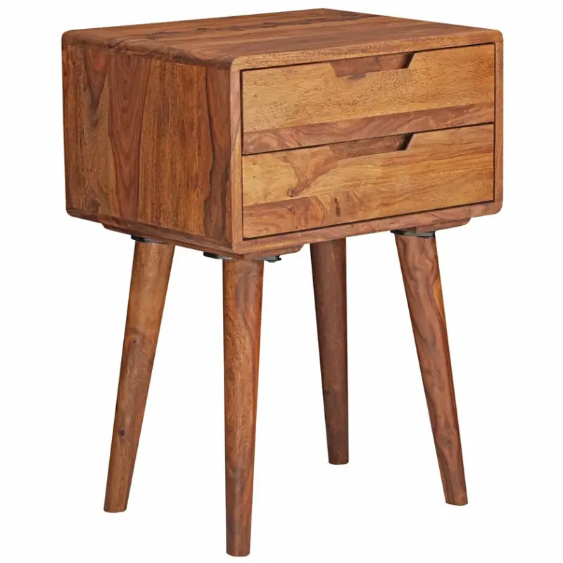 Nachttisch Mako Massivholz braun Highlight