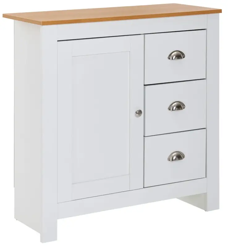 Kommode Bray weiß/braun 79 x 81 x 35 cm Preiswert
