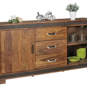 Sideboard Karan Massivholz Sheesham braun Bestpreis