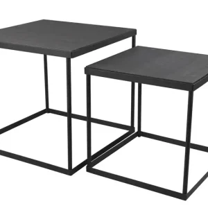 Bestpreis Beistelltisch Kaya 2er Set 40x40/35x35 cm schwarz