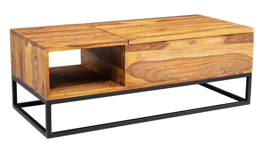 Couchtisch Oszko Massivholz/Metall Beliebt