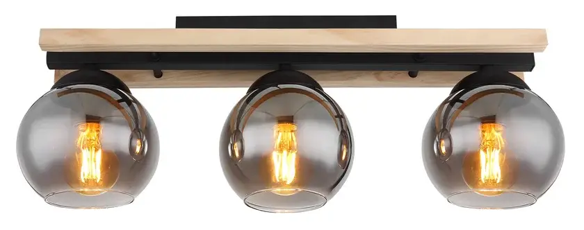 Top-Seller GLOBO Retrofit Deckenlampe Conni 60x20,5 cm Holz/rauchfarbig