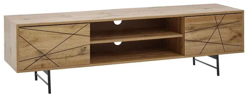 Sofort Bestellen Lowboard 160 x 45 x 40 cm Eiche-Dekor/schwarz
