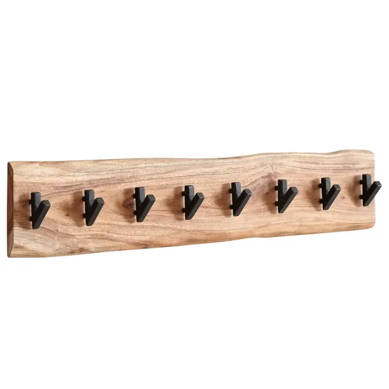 Garderobenpaneel 90 x 19 cm Akazie massiv/schwarz Saisonangebot