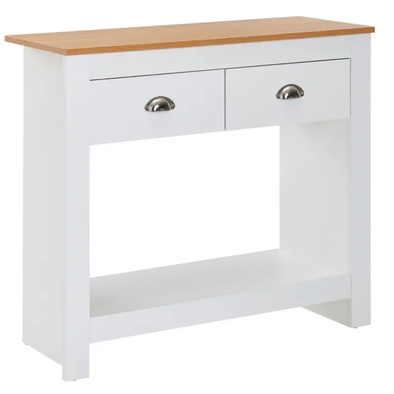 Konsolentisch 85 x 76 x 35 cm Eiche weiß/braun Rabatt