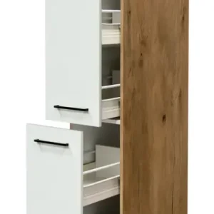 Zertifiziert Apothekerschrank Avila, Weiß/Braun 30x161x60cm