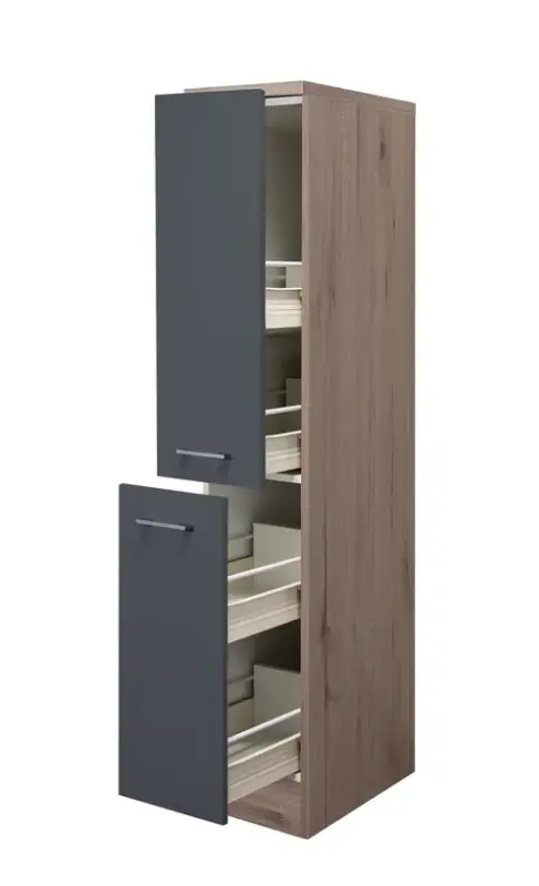 Demi-Apothekerschrank Tiago Grau/Braun 30x161x60cm Online Kaufen