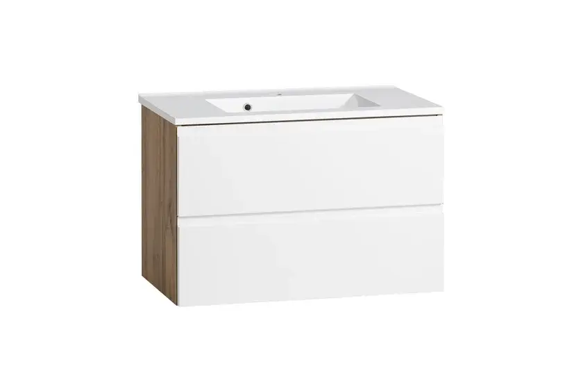 Neuheit Waschtisch Gent weiß/braun B/H/T 80x56x47 cm
