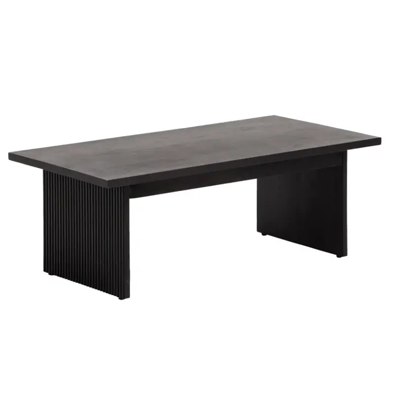 Schneller Versand Couchtisch 110x40x55 cm Massivholz Mango schwarz