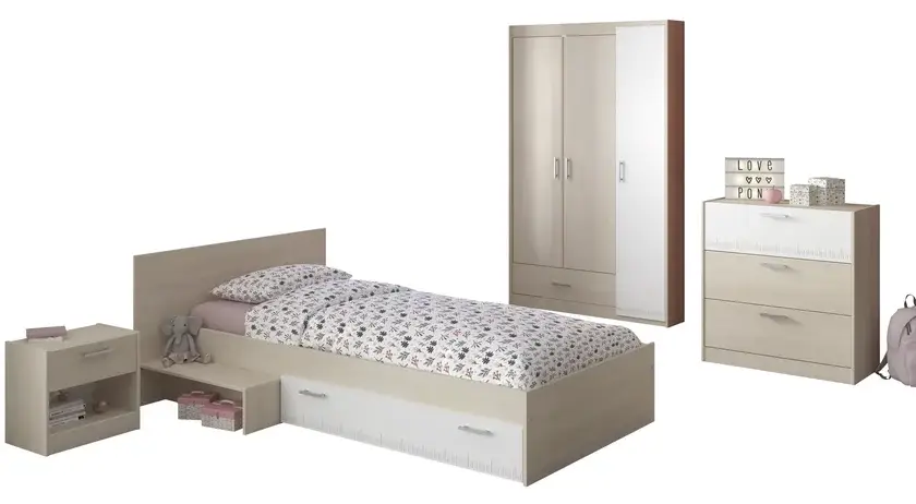 Direktkauf Parisot Kinderzimmer Charly 12 weiß/braun 4-teilig